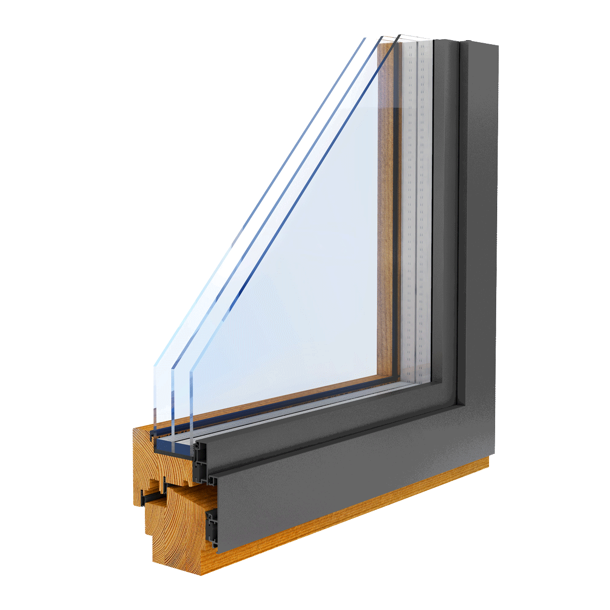Holz Aluminium Fenster PREMIUM 80 rechts